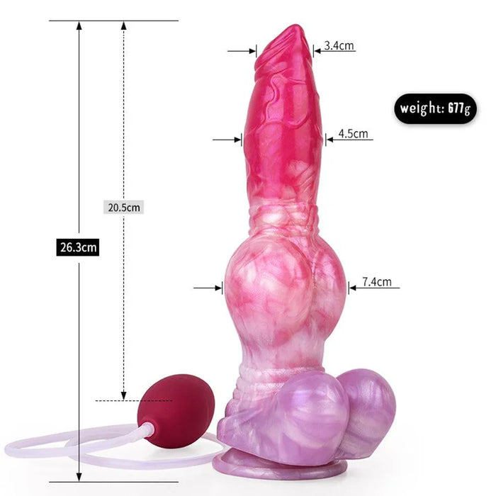 10 Inches Ejaculating Dog Dildo for Sale, crafted from premium silicone for a lifelike experience and realistic simulation.
