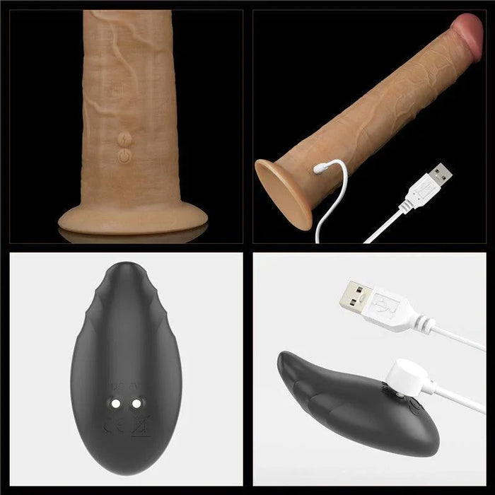 10 Inches Remote Control Dual Layered Silicone Dildo vibrator - xinghaoya official store