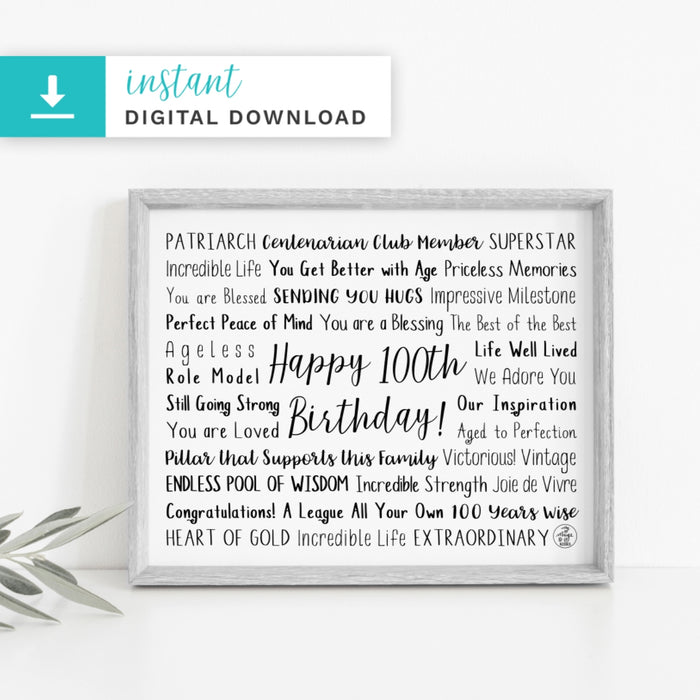 100th Birthday Digital Download