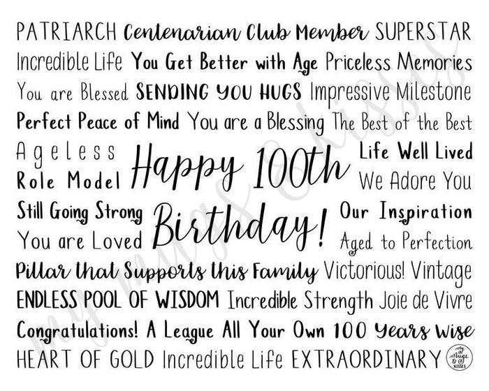 100th Birthday Digital Download
