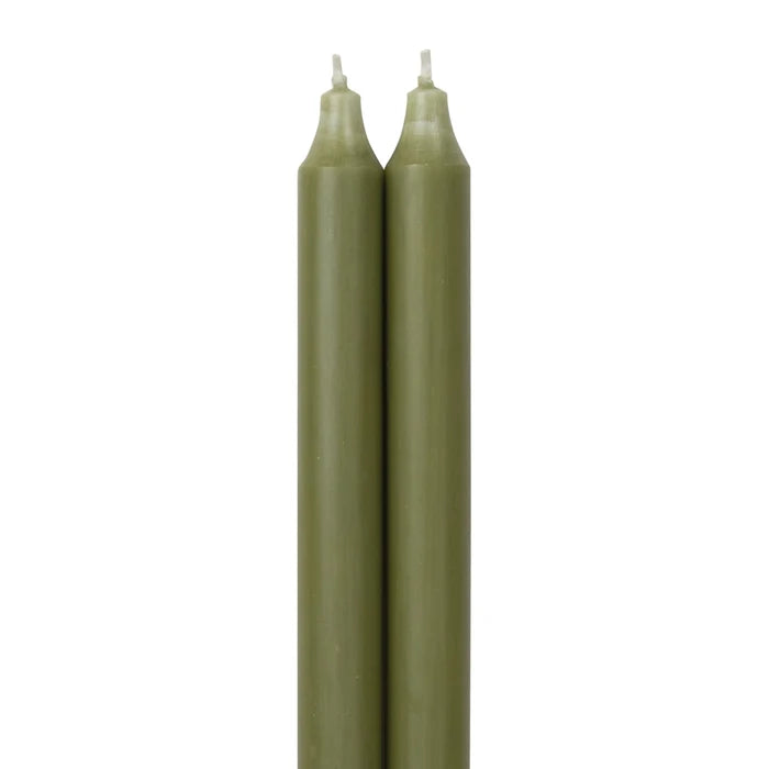 12" Taper Candles Set of 2 | Moss Green