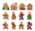 12Pcs Gingerbread Man Ornaments For Christmas Tree