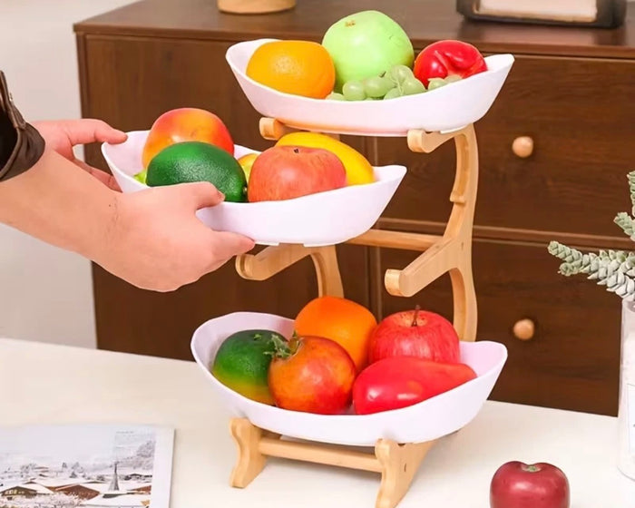 3 Tier Fruit Storage Basket Bowl Rack & Stand