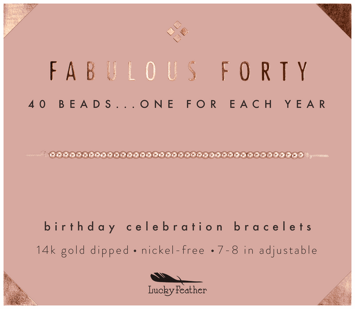 40th Milestone Birthday Bracelet - A Bead for Each Year