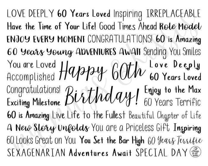 60th Birthday Digital Download