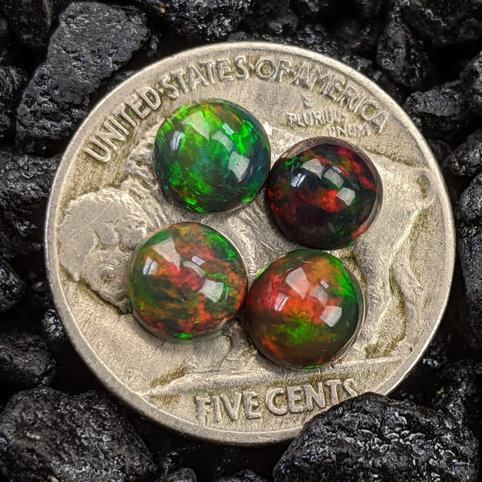 ~6mm Round Welo Smoked Black Opal Cabochons