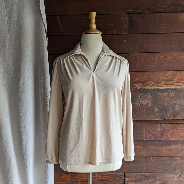 70s Vintage Plus Size Polyester Knit Blouse