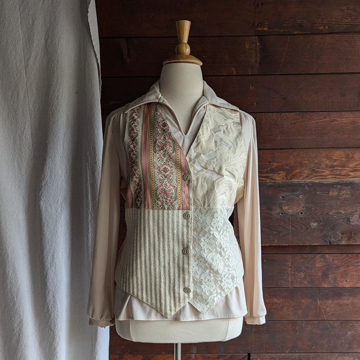 70s Vintage Plus Size Polyester Knit Blouse