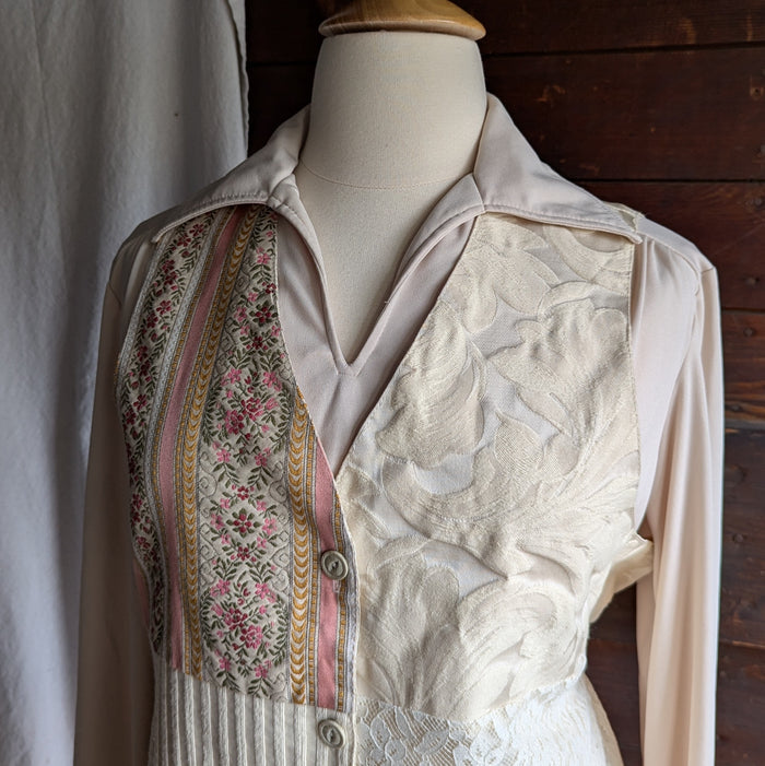 70s Vintage Plus Size Polyester Knit Blouse