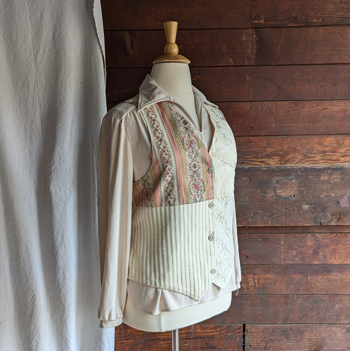 70s Vintage Plus Size Polyester Knit Blouse