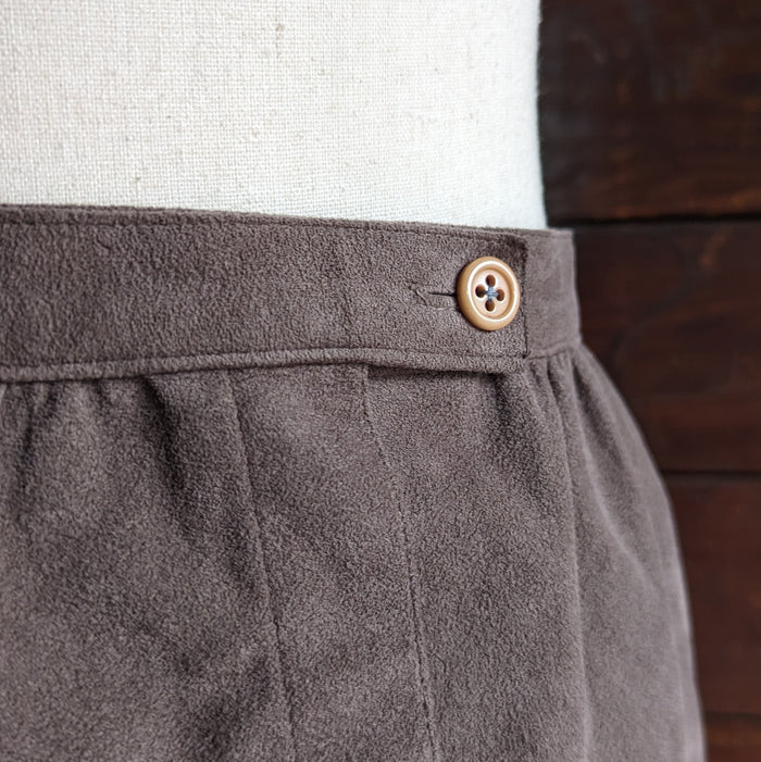 70s Vintage Taupe Midi Skirt