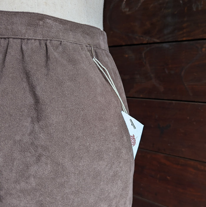 70s Vintage Taupe Midi Skirt