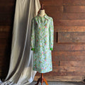 70s Vintage White Floral Midi Dress