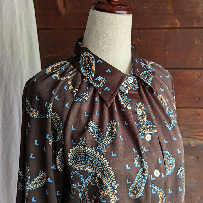 70s/80s Vintage Brown Paisley Shirt
