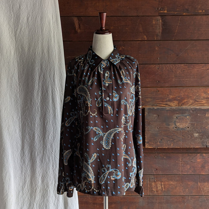 70s/80s Vintage Brown Paisley Shirt