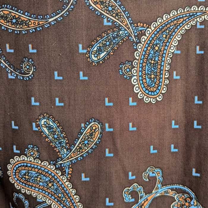 70s/80s Vintage Brown Paisley Shirt