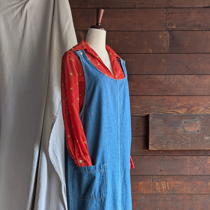 70s/80s Vintage Red Semi-Sheer Polka Dot Blouse