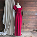 70s/80s Vintage Red Velveteen Regency Style Dress