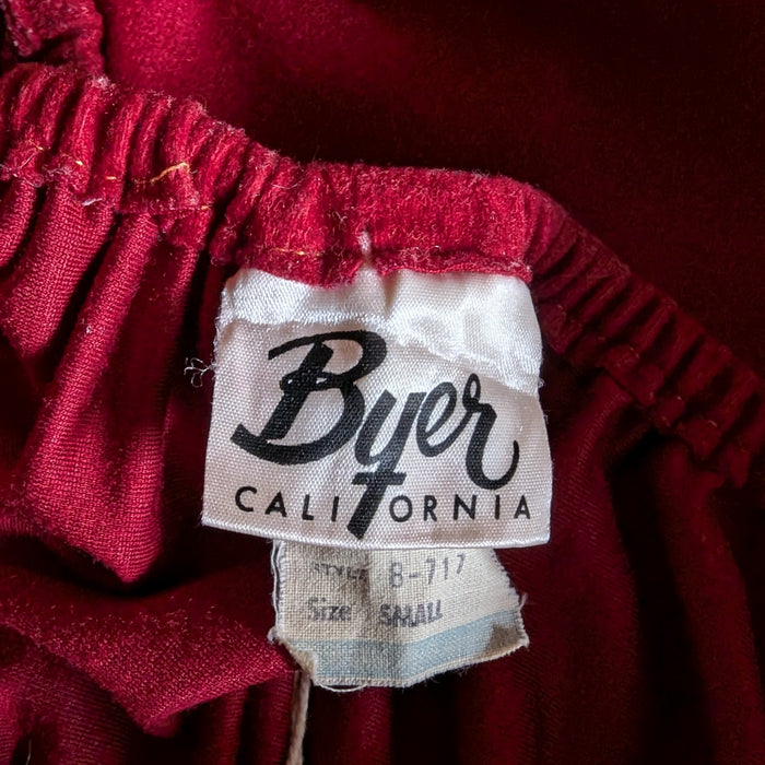 70s/80s Vintage Red Velveteen Regency Style Dress