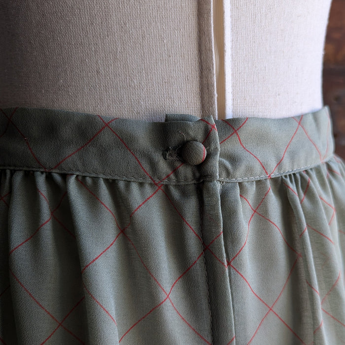 70s/80s Vintage Sheer Green Poly Skirt