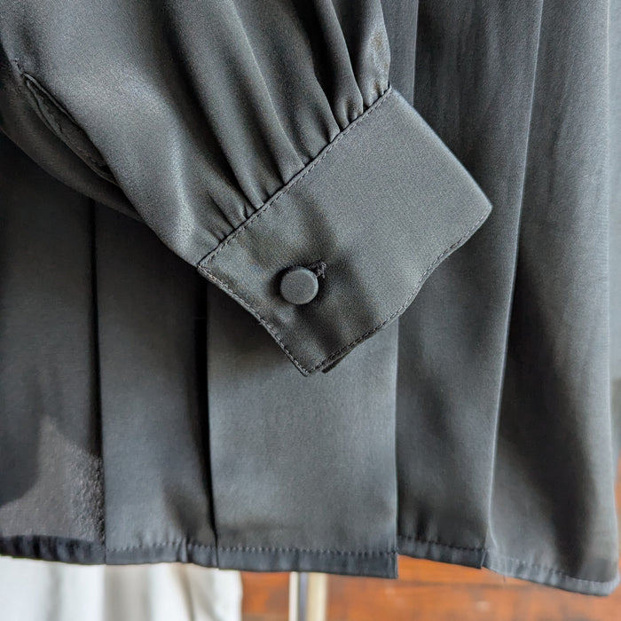 80s Vintage Black Boxy Blouse