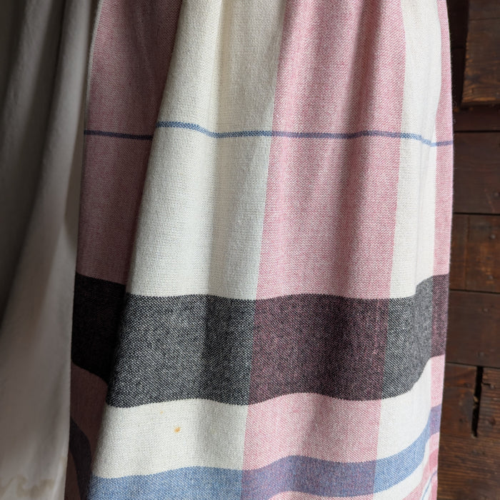 80s Vintage Pink and White Plaid Skirt