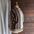 80s Vintage Plus Size Coffee-and-Cream Dolman Sleeve Sweater