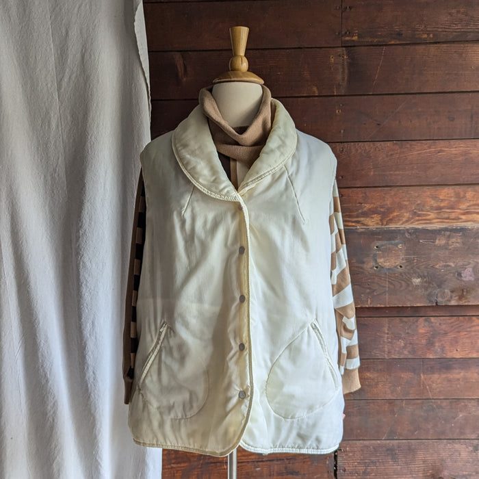 80s Vintage Plus Size Coffee-and-Cream Dolman Sleeve Sweater