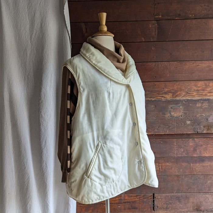 80s Vintage Plus Size Coffee-and-Cream Dolman Sleeve Sweater