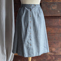 80s Vintage Plus Size Grey Tweed Midi Skirt