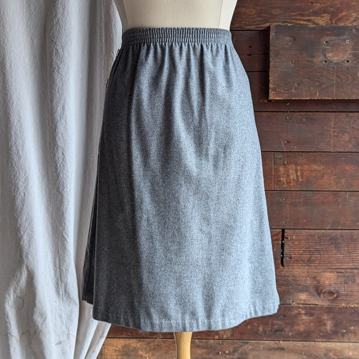 80s Vintage Plus Size Grey Tweed Midi Skirt