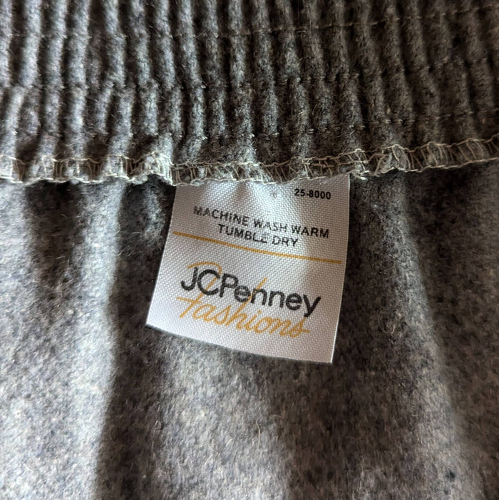 80s Vintage Plus Size Grey Tweed Midi Skirt