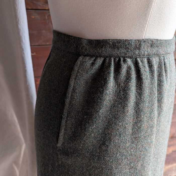 80s Vintage Sage Green Tweed Skirt