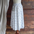 80s Vintage White Lightweight Midi Skirt