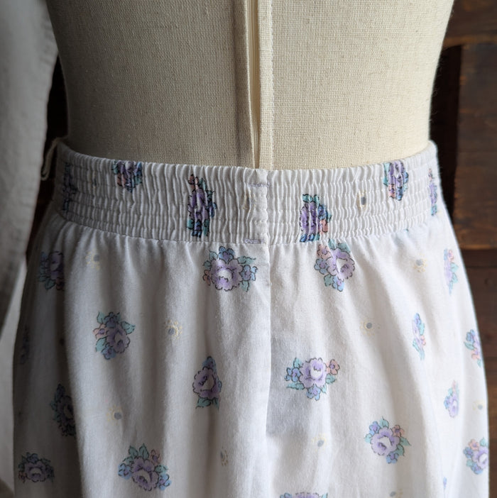 80s Vintage White Lightweight Midi Skirt