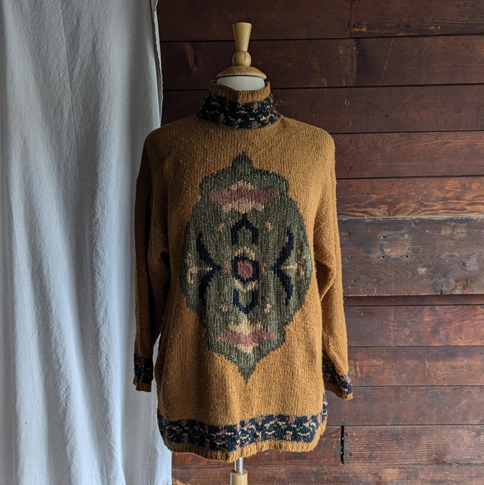 80s/90s Vintage Plus Size Brown Acrylic Knit Sweater