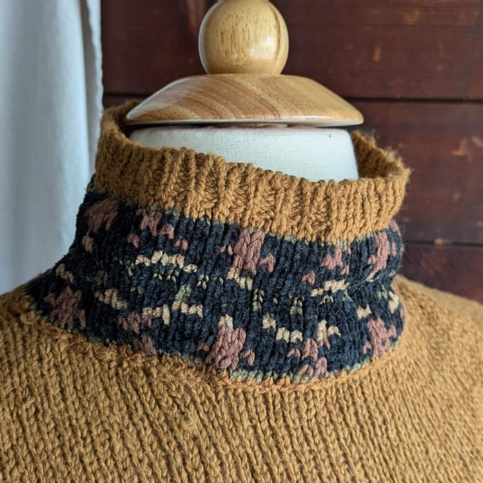 80s/90s Vintage Plus Size Brown Acrylic Knit Sweater