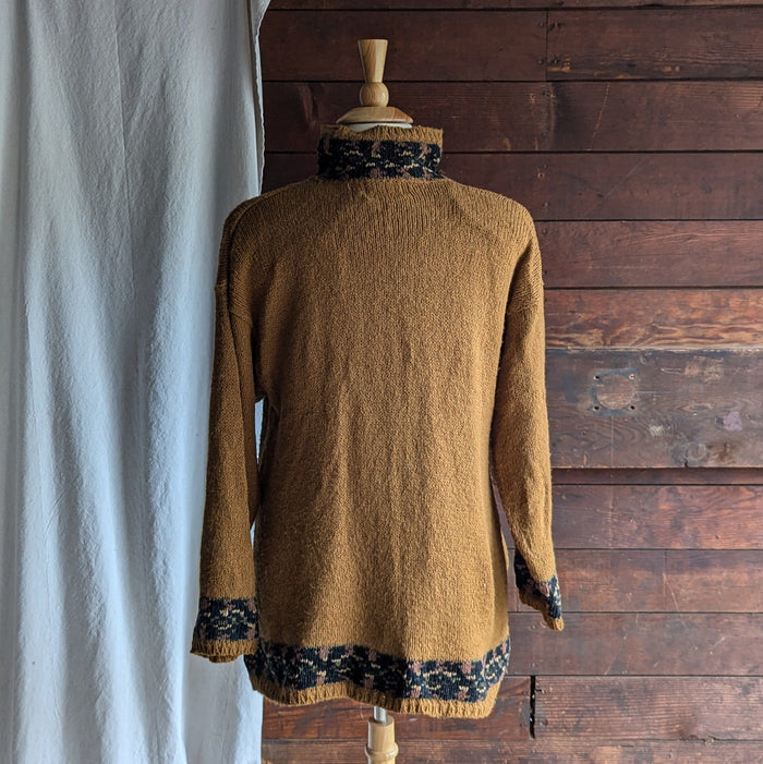 80s/90s Vintage Plus Size Brown Acrylic Knit Sweater