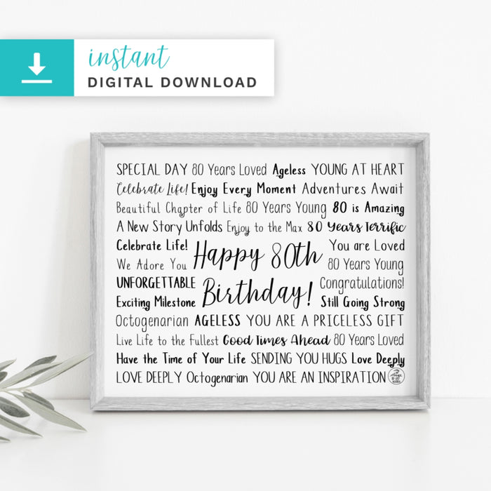 80th Birthday Digital Download