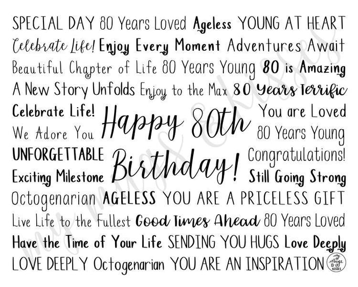 80th Birthday Digital Download