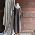 90s Vintage Brown Printed Jersey Knit Pinafore Dress