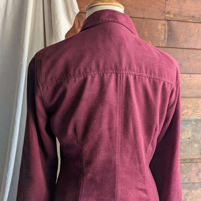 90s Vintage Burgundy Button Front Dress