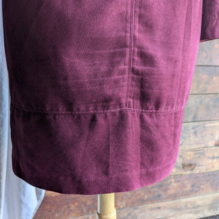 90s Vintage Burgundy Button Front Dress