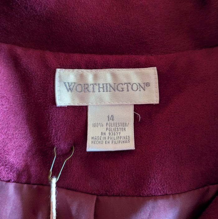 90s Vintage Burgundy Button Front Dress