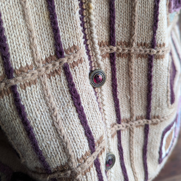 90s Vintage Cotton Embroidered Sweater Vest
