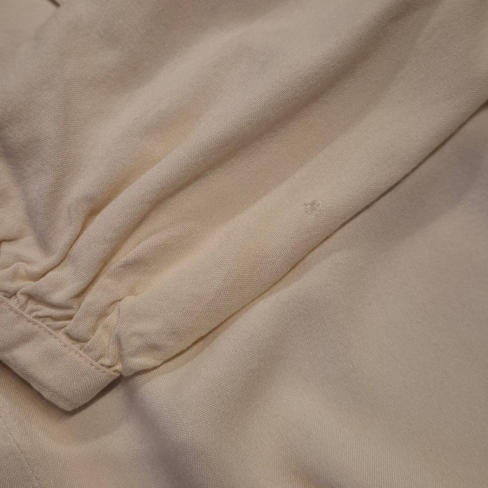 90s Vintage Cream Embroidered Loose Peasant Blouse