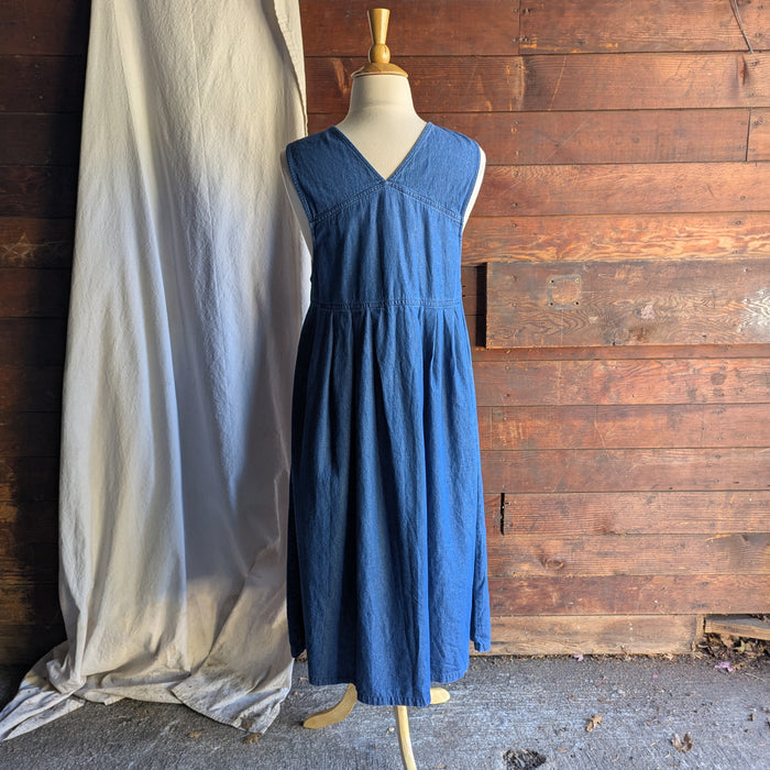 90s Vintage Denim Pinafore Dress