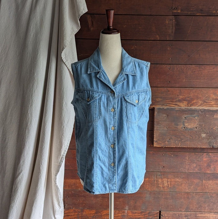 90s Vintage Denim Sleeveless Top