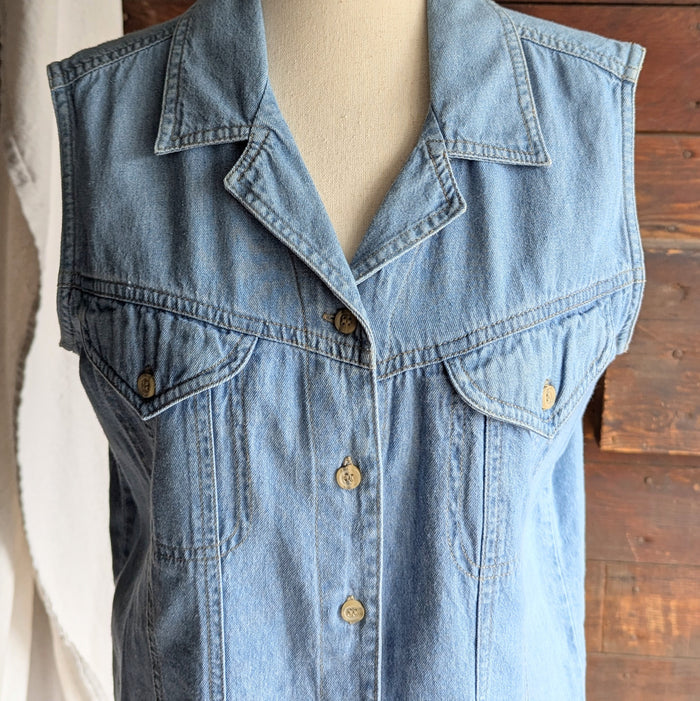 90s Vintage Denim Sleeveless Top