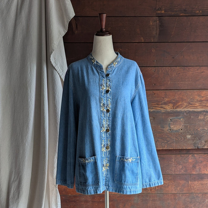 90s Vintage Embroidered Denim Jacket